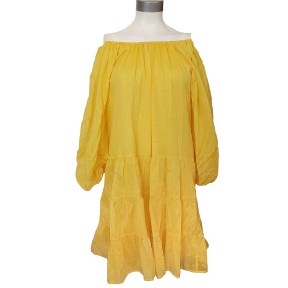 ERIKA PENA Brielle Short Boho tiered ruffle dress Santorini Sun Size S / M NEW - Picture 1 of 8